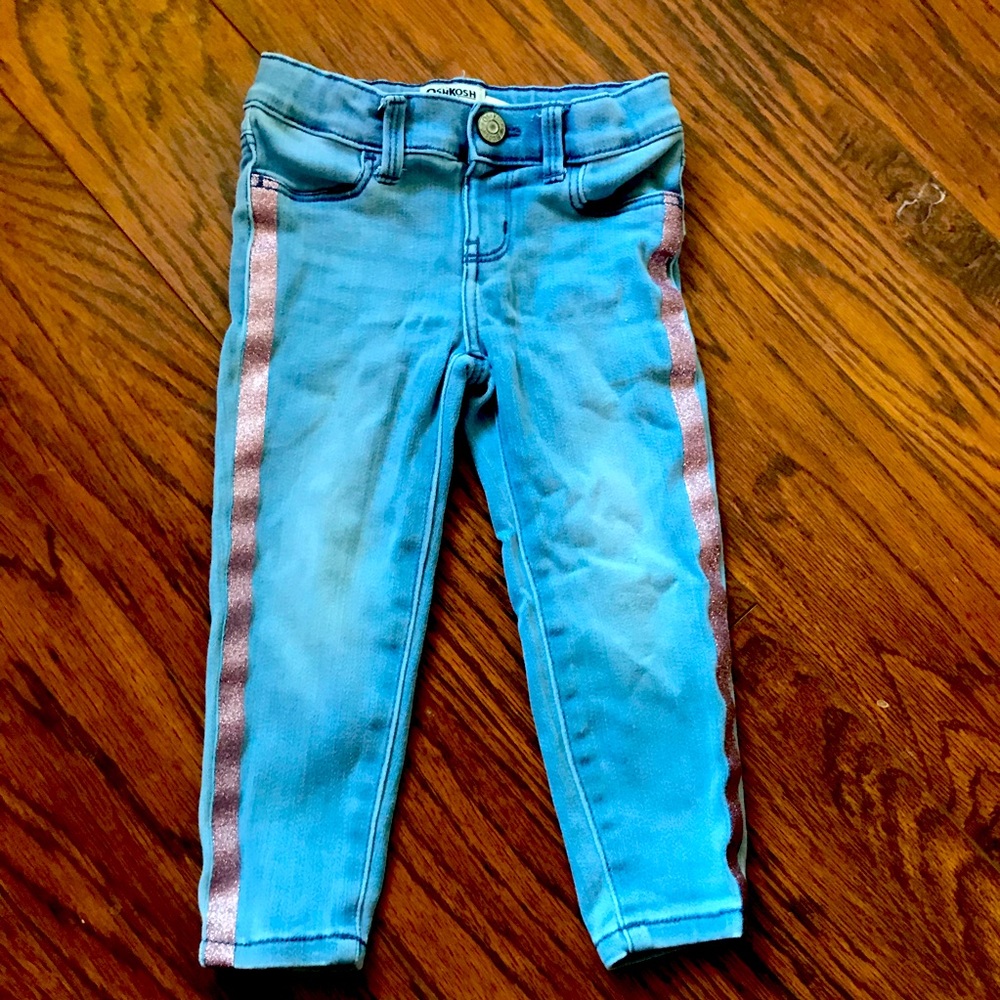 OshKosh Pink Sparkle Stripe Jeans 2T